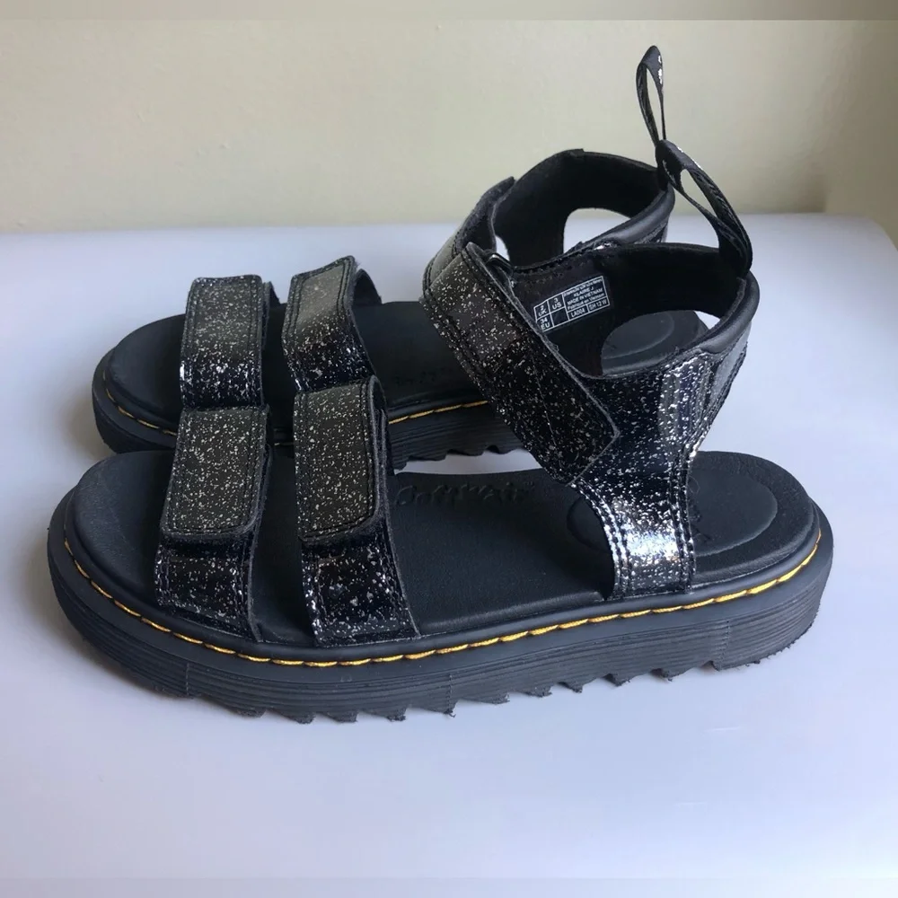 Dr. Martens JUNIOR KLAIRE GLITTER SANDALS Size: US 3 EUR 34